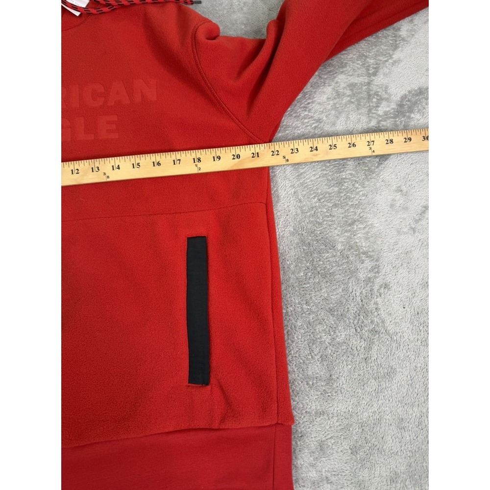American Eagle Rag Fleece Hoodie Men's Size Medium Red NWT - Picture 7 of 9